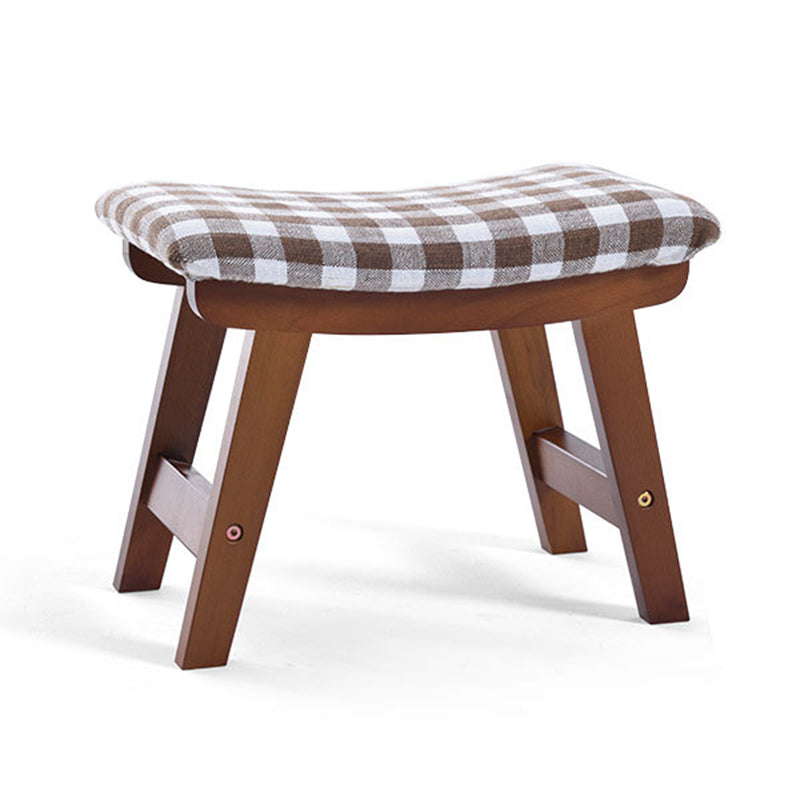 Rectangle Ottoman Contemporary Footstools Linen Upholstered Tear Resistant Ottoman Black 1 Piece Walnut Clearhalo 'furn' 'furn_ottomans_poufs' 'Furniture' 'Living Room Furniture' 'Ottomans & Poufs' 'ottomans_poufs' 5852486