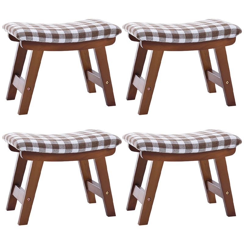 Rectangle Ottoman Contemporary Footstools Linen Upholstered Tear Resistant Ottoman Black 4 Piece Set Walnut Clearhalo 'furn' 'furn_ottomans_poufs' 'Furniture' 'Living Room Furniture' 'Ottomans & Poufs' 'ottomans_poufs' 5852488