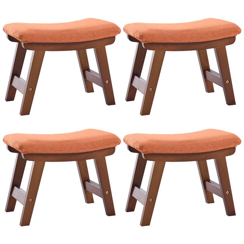 Rectangle Ottoman Contemporary Footstools Linen Upholstered Tear Resistant Ottoman Orange 4 Piece Set Walnut Clearhalo 'furn' 'furn_ottomans_poufs' 'Furniture' 'Living Room Furniture' 'Ottomans & Poufs' 'ottomans_poufs' 5852500