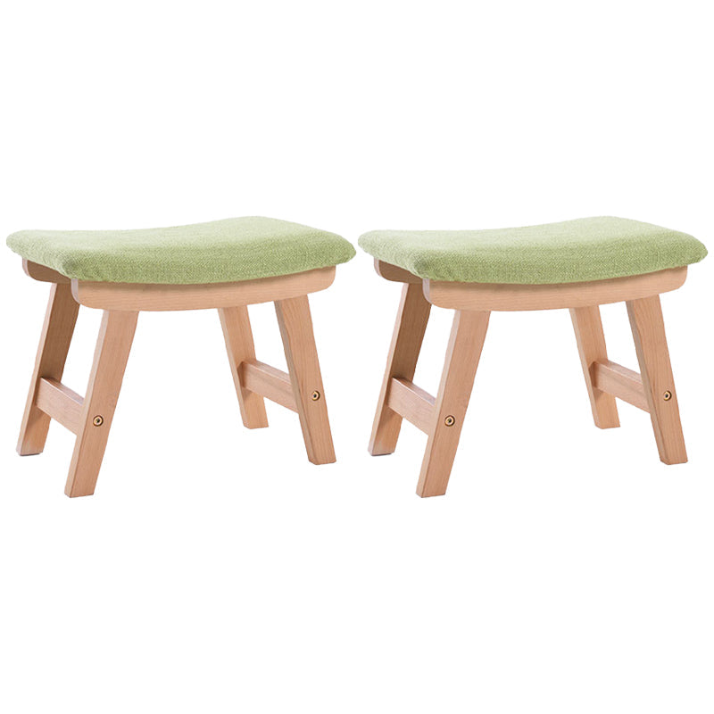 Rectangle Ottoman Contemporary Footstools Linen Upholstered Tear Resistant Ottoman Green 2 Piece Set Wood Clearhalo 'furn' 'furn_ottomans_poufs' 'Furniture' 'Living Room Furniture' 'Ottomans & Poufs' 'ottomans_poufs' 5852508