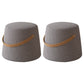 Stylish Round Ottoman Pure Color Faux Leather Water Resistant Standard Ottoman Grey 2 Piece Set Clearhalo 'furn' 'furn_ottomans_poufs' 'Furniture' 'Living Room Furniture' 'Ottomans & Poufs' 'ottomans_poufs' 5852542
