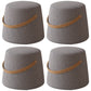 Stylish Round Ottoman Pure Color Faux Leather Water Resistant Standard Ottoman Grey 4 Piece Set Clearhalo 'furn' 'furn_ottomans_poufs' 'Furniture' 'Living Room Furniture' 'Ottomans & Poufs' 'ottomans_poufs' 5852545