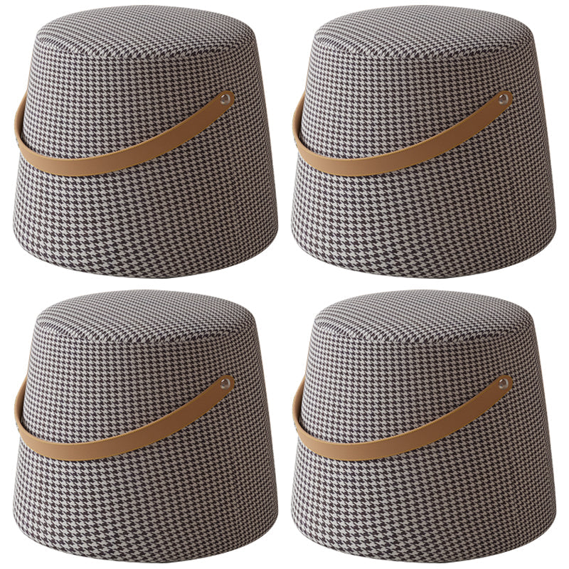 Stylish Round Ottoman Pure Color Faux Leather Water Resistant Standard Ottoman Grey 4 Piece Set Clearhalo 'furn' 'furn_ottomans_poufs' 'Furniture' 'Living Room Furniture' 'Ottomans & Poufs' 'ottomans_poufs' 5852545