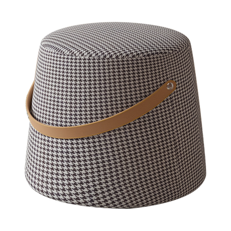 Stylish Round Ottoman Pure Color Faux Leather Water Resistant Standard Ottoman Clearhalo 'furn' 'furn_ottomans_poufs' 'Furniture' 'Living Room Furniture' 'Ottomans & Poufs' 'ottomans_poufs' 5852549