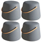 Stylish Round Ottoman Pure Color Faux Leather Water Resistant Standard Ottoman Dark Gray 4 Piece Set Clearhalo 'furn' 'furn_ottomans_poufs' 'Furniture' 'Living Room Furniture' 'Ottomans & Poufs' 'ottomans_poufs' 5852550
