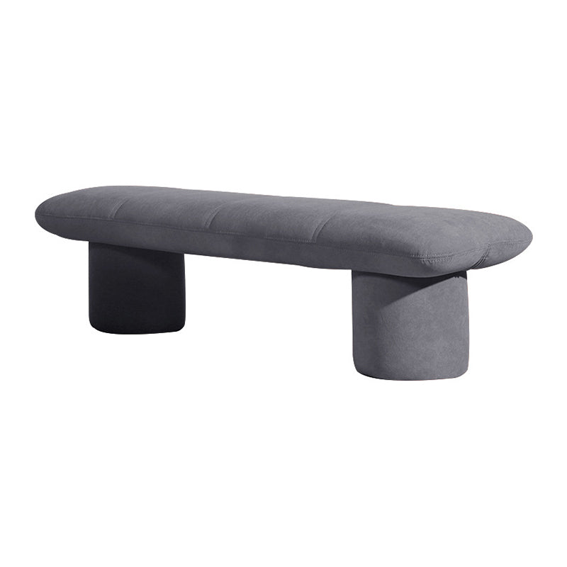 Modern Velvet Boucle Pouf Plain Rectangle Water Resistant Sherpa Pouf 44.5"L x 13"W x 13"H Gray 1 Piece Clearhalo 'furn' 'furn_ottomans_poufs' 'Furniture' 'Living Room Furniture' 'Ottomans & Poufs' 'ottomans_poufs' 5852604