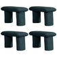 Modern Velvet Boucle Pouf Plain Rectangle Water Resistant Sherpa Pouf 31"L x 13"W x 17"H Dark Green 4 Piece Set Clearhalo 'furn' 'furn_ottomans_poufs' 'Furniture' 'Living Room Furniture' 'Ottomans & Poufs' 'ottomans_poufs' 5852615