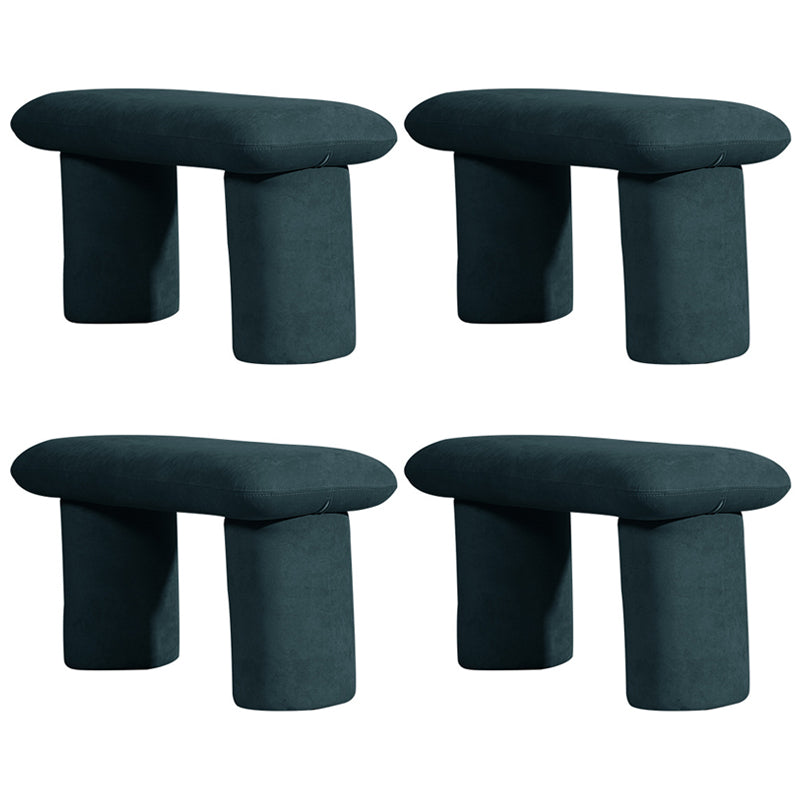 Modern Velvet Boucle Pouf Plain Rectangle Water Resistant Sherpa Pouf 31"L x 13"W x 17"H Dark Green 4 Piece Set Clearhalo 'furn' 'furn_ottomans_poufs' 'Furniture' 'Living Room Furniture' 'Ottomans & Poufs' 'ottomans_poufs' 5852615