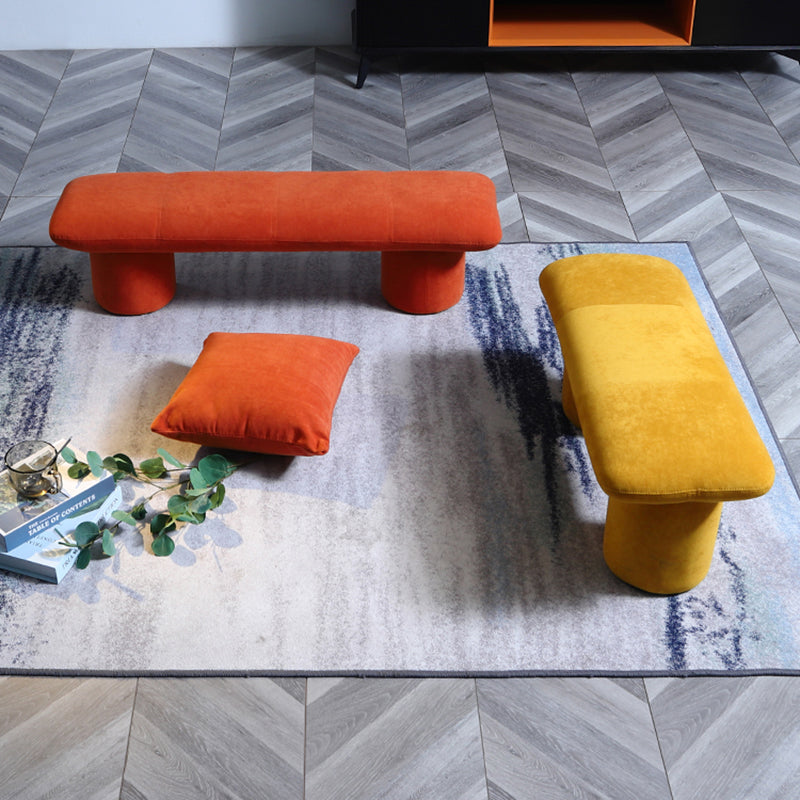 Modern Velvet Boucle Pouf Plain Rectangle Water Resistant Sherpa Pouf Clearhalo 'furn' 'furn_ottomans_poufs' 'Furniture' 'Living Room Furniture' 'Ottomans & Poufs' 'ottomans_poufs' 5852620