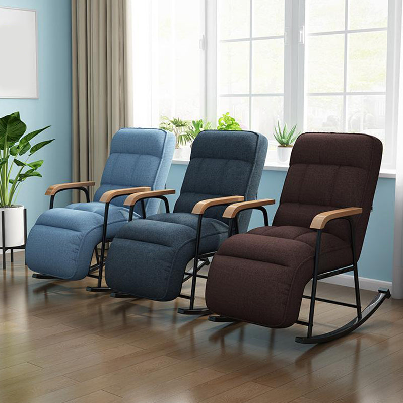 Modern Style Rocking Chair Metal Frame Spindle Rocker Chair with Cushion Clearhalo 'Chairs & Seating' 'furn' 'furn_rocking_chairs' 'Furniture' 'Living Room Furniture' 'Rocking Chairs' 'rocking_chairs' 5853602