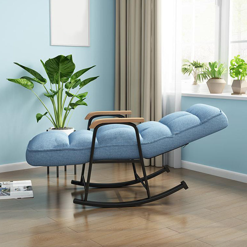 Modern Style Rocking Chair Metal Frame Spindle Rocker Chair with Cushion Clearhalo 'Chairs & Seating' 'furn' 'furn_rocking_chairs' 'Furniture' 'Living Room Furniture' 'Rocking Chairs' 'rocking_chairs' 5853604