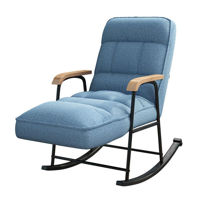 Modern Style Rocking Chair Metal Frame Spindle Rocker Chair with Cushion Clearhalo 'Chairs & Seating' 'furn' 'furn_rocking_chairs' 'Furniture' 'Living Room Furniture' 'Rocking Chairs' 'rocking_chairs' 5853606