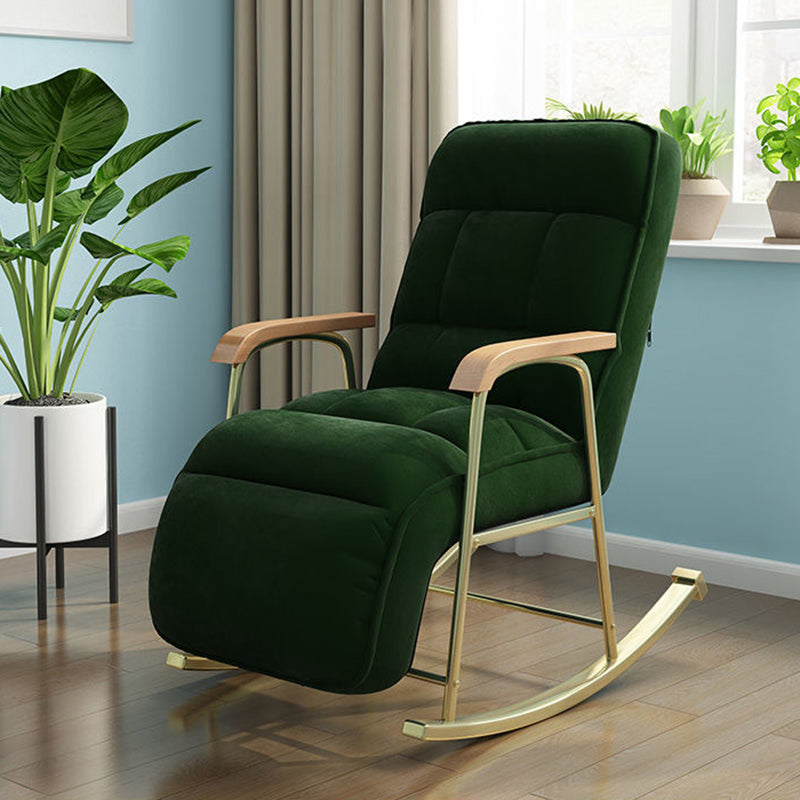 Modern Style Rocking Chair Metal Frame Spindle Rocker Chair with Cushion Blackish Green Clearhalo 'Chairs & Seating' 'furn' 'furn_rocking_chairs' 'Furniture' 'Living Room Furniture' 'Rocking Chairs' 'rocking_chairs' 5853611