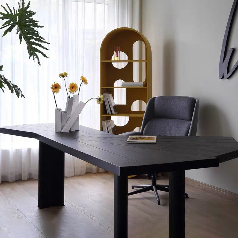 Escritorio de escritura de diseño industrial simple escritorio de madera maciza negro