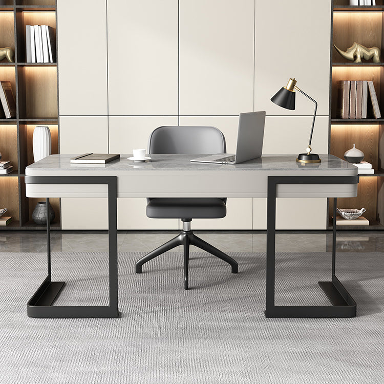 Modern Style 2-drawer Office Desk Sintered Stone Desk for Home Clearhalo 'furn' 'furn_office_desk' 'Furniture' 'Office Desks' 'Office Furniture' 'office_desk' 5855969