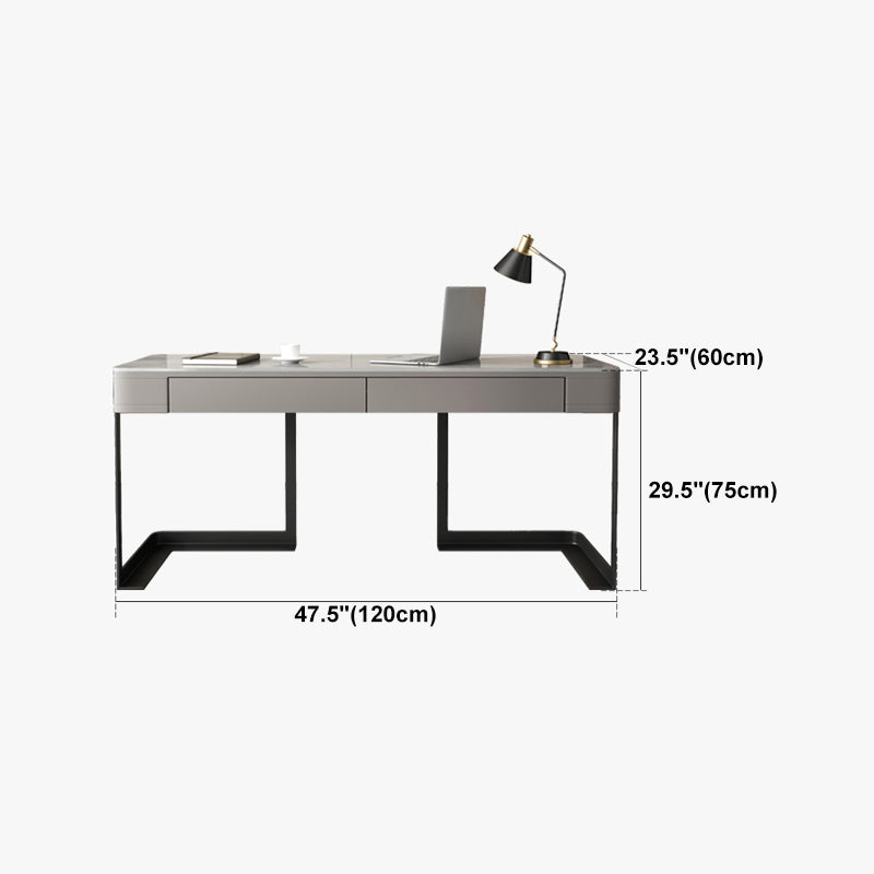 Modern Style 2-drawer Office Desk Sintered Stone Desk for Home Clearhalo 'furn' 'furn_office_desk' 'Furniture' 'Office Desks' 'Office Furniture' 'office_desk' 5855975