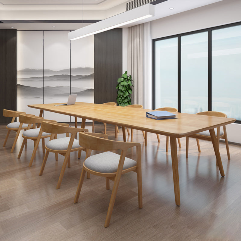 Rectangle Parsons Modern Writing Table Fixed Meeting Table of Solid Wood Clearhalo 'furn' 'furn_office_desk' 'Furniture' 'Office Desks' 'Office Furniture' 'office_desk' 5855980