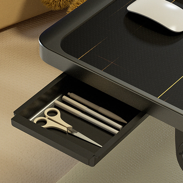 Distanza di scrittura moderna e contemporanea da 15 pollici Destina di scrittura regolabile camera da letto Black scrivania