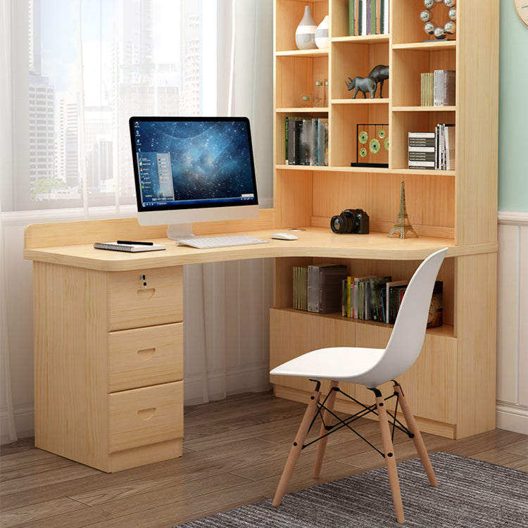 Distanza di libreria con angolo in legno massiccio moderno da 29,5 pollici per la scrivania per la casa