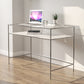 Modern Tempered Glass Desk Living Room Study Writing Desk, 47.2''L x 23.6''W Clearhalo 'furn' 'furn_office_desk' 'Furniture' 'Office Desks' 'Office Furniture' 'office_desk' 5856045