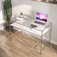 Modern Tempered Glass Desk Living Room Study Writing Desk, 47.2''L x 23.6''W Clearhalo 'furn' 'furn_office_desk' 'Furniture' 'Office Desks' 'Office Furniture' 'office_desk' 5856048
