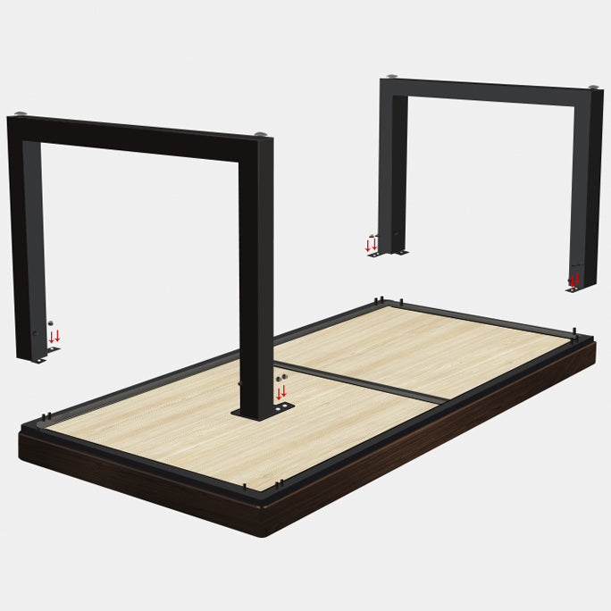 Tavolo da scrittura industriale in legno massiccio rettangolare home office scrivania