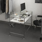 Contemporary Style Rectangular Writing Desk Glass Desk for Office
