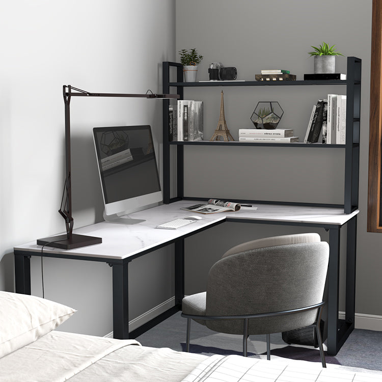 Scrivania angolare in pietra sinterita moderna senza scaffale per ufficio