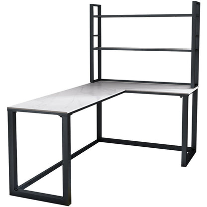 Scrivania angolare in pietra sinterita moderna senza scaffale per ufficio