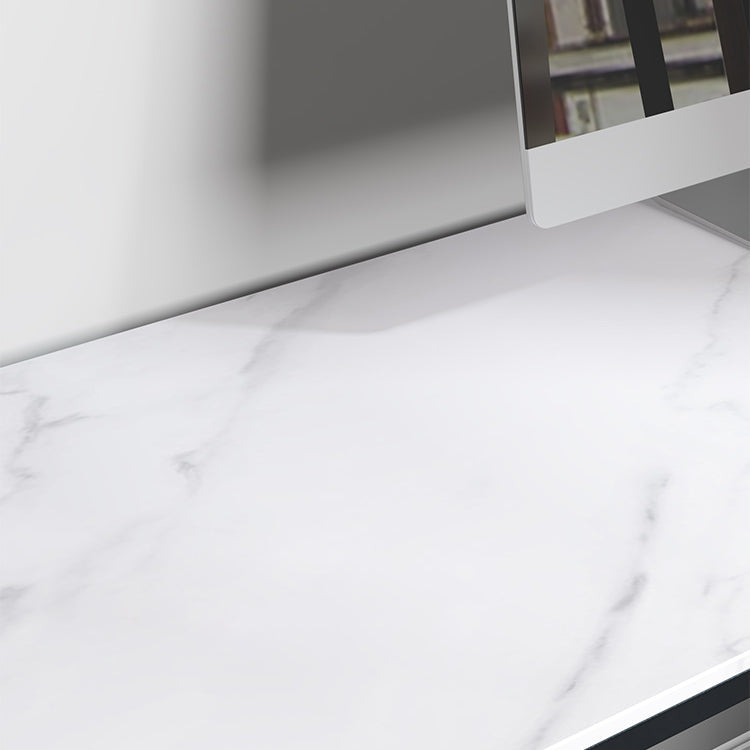 Scrivania angolare in pietra sinterita moderna senza scaffale per ufficio