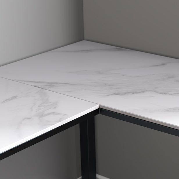 Scrivania angolare in pietra sinterita moderna senza scaffale per ufficio