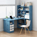 28.15-Inch Modern & Contemporary L-Shape Wooden Desk Bedroom with Bookshelf Writing Desk Clearhalo 'furn' 'furn_office_desk' 'Furniture' 'Office Desks' 'Office Furniture' 'office_desk' 5856206