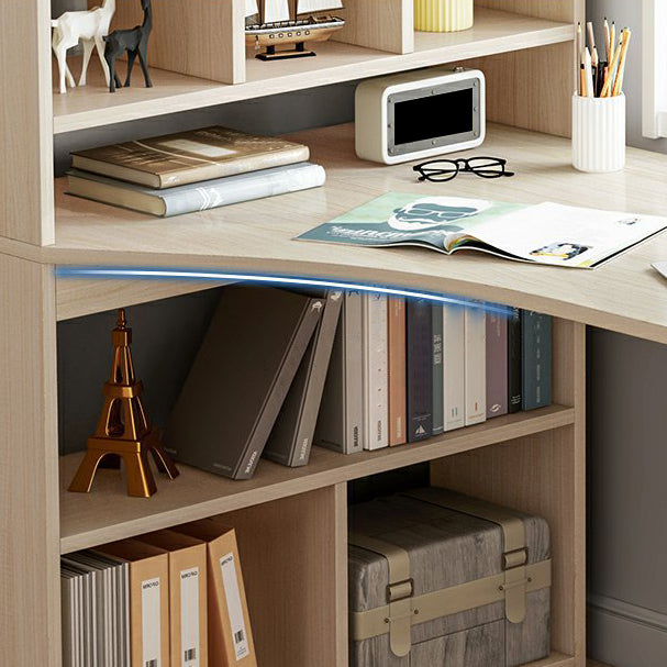 28.15-Inch Modern & Contemporary L-Shape Wooden Desk Bedroom with Bookshelf Writing Desk Clearhalo 'furn' 'furn_office_desk' 'Furniture' 'Office Desks' 'Office Furniture' 'office_desk' 5856214