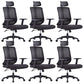 Contemporary Mesh Office Desk Chair High Back Black Office Chair with Arms Headrest 6 Piece Set Clearhalo 'furn' 'furn_office_chair' 'Furniture' 'Office Chairs' 'Office Furniture' 'office_chair' 5856270