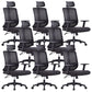 Contemporary Mesh Office Desk Chair High Back Black Office Chair with Arms Headrest 8 Piece Set Clearhalo 'furn' 'furn_office_chair' 'Furniture' 'Office Chairs' 'Office Furniture' 'office_chair' 5856272