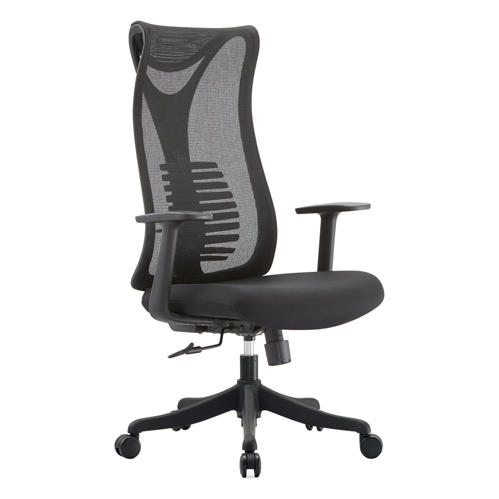 Contemporary Mesh Office Desk Chair High Back Black Office Chair with Arms Without Headrest 1 Piece Clearhalo 'furn' 'furn_office_chair' 'Furniture' 'Office Chairs' 'Office Furniture' 'office_chair' 5856274