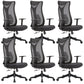 Contemporary Mesh Office Desk Chair High Back Black Office Chair with Arms Without Headrest 6 Piece Set Clearhalo 'furn' 'furn_office_chair' 'Furniture' 'Office Chairs' 'Office Furniture' 'office_chair' 5856281