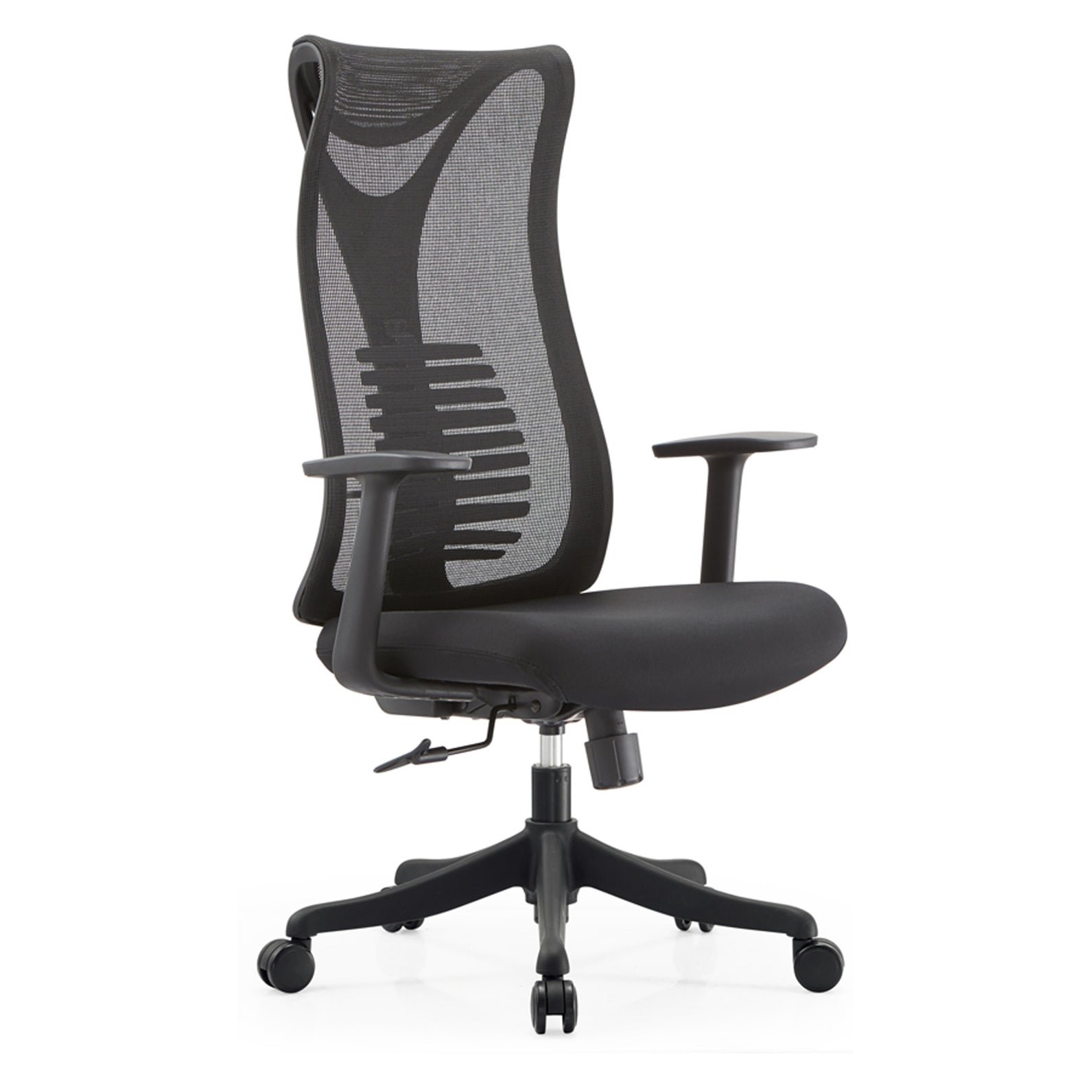 Contemporary Mesh Office Desk Chair High Back Black Office Chair with Arms Clearhalo 'furn' 'furn_office_chair' 'Furniture' 'Office Chairs' 'Office Furniture' 'office_chair' 5856284