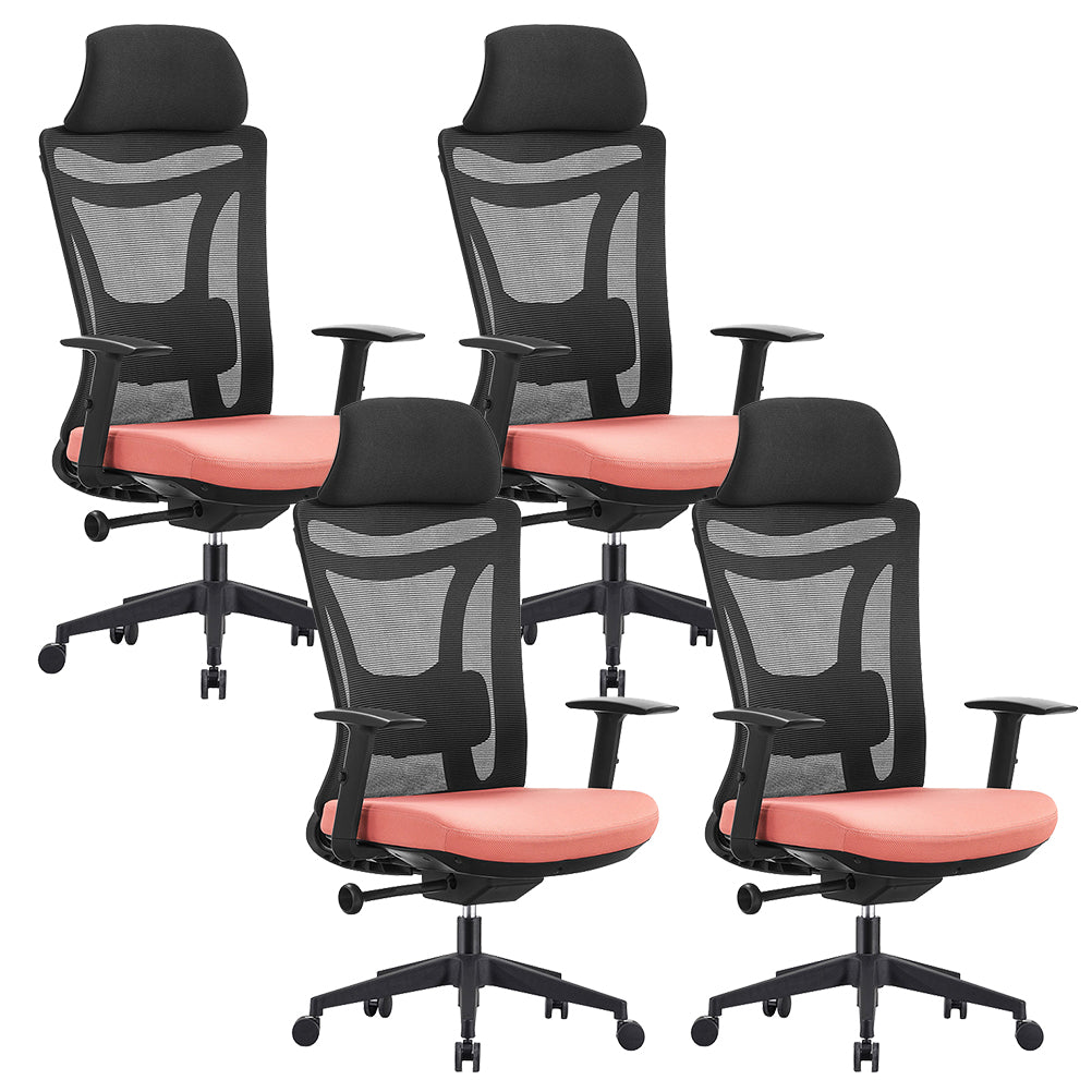 Modern Desk Chair High Back Swivel with Wheels Ergonomic Office Chair 4 Piece Set Clearhalo 'furn' 'furn_office_chair' 'Furniture' 'Office Chairs' 'Office Furniture' 'office_chair' 5856345