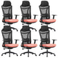 Modern Desk Chair High Back Swivel with Wheels Ergonomic Office Chair 6 Piece Set Clearhalo 'furn' 'furn_office_chair' 'Furniture' 'Office Chairs' 'Office Furniture' 'office_chair' 5856347