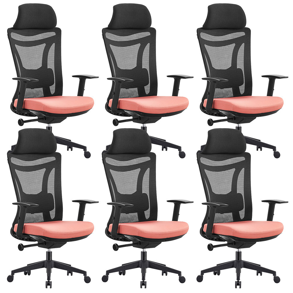Modern Desk Chair High Back Swivel with Wheels Ergonomic Office Chair 6 Piece Set Clearhalo 'furn' 'furn_office_chair' 'Furniture' 'Office Chairs' 'Office Furniture' 'office_chair' 5856347