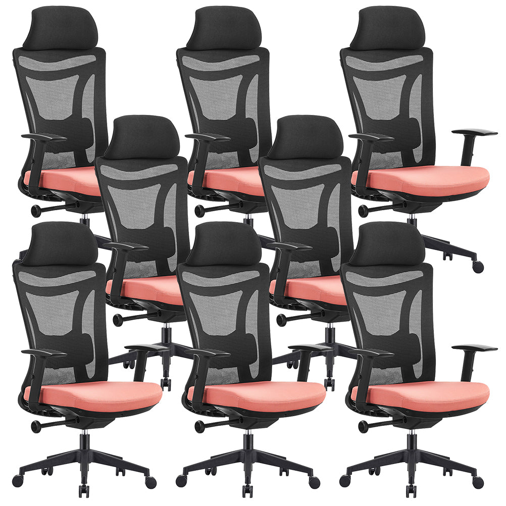 Modern Desk Chair High Back Swivel with Wheels Ergonomic Office Chair 8 Piece Set Clearhalo 'furn' 'furn_office_chair' 'Furniture' 'Office Chairs' 'Office Furniture' 'office_chair' 5856349