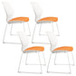 Modern Steel Office Chair Plastic Armless No Wheels Office Chair