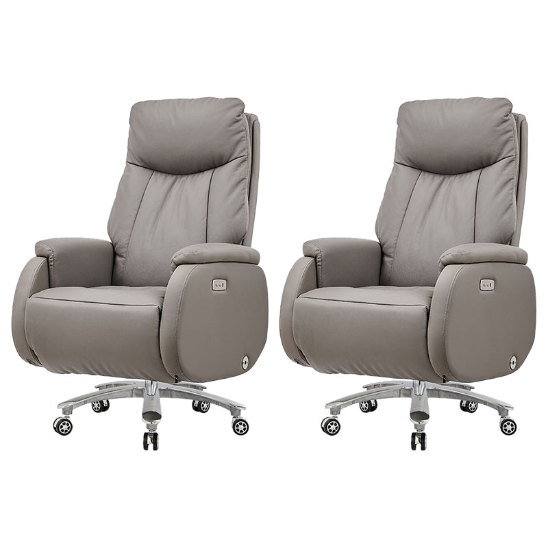 Chaise de bureau en simili cuir et cadre chromé, chaise pivotante à mécanisme d'inclinaison