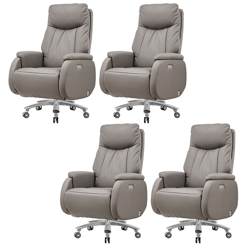 Chaise de bureau en simili cuir et cadre chromé, chaise pivotante à mécanisme d'inclinaison