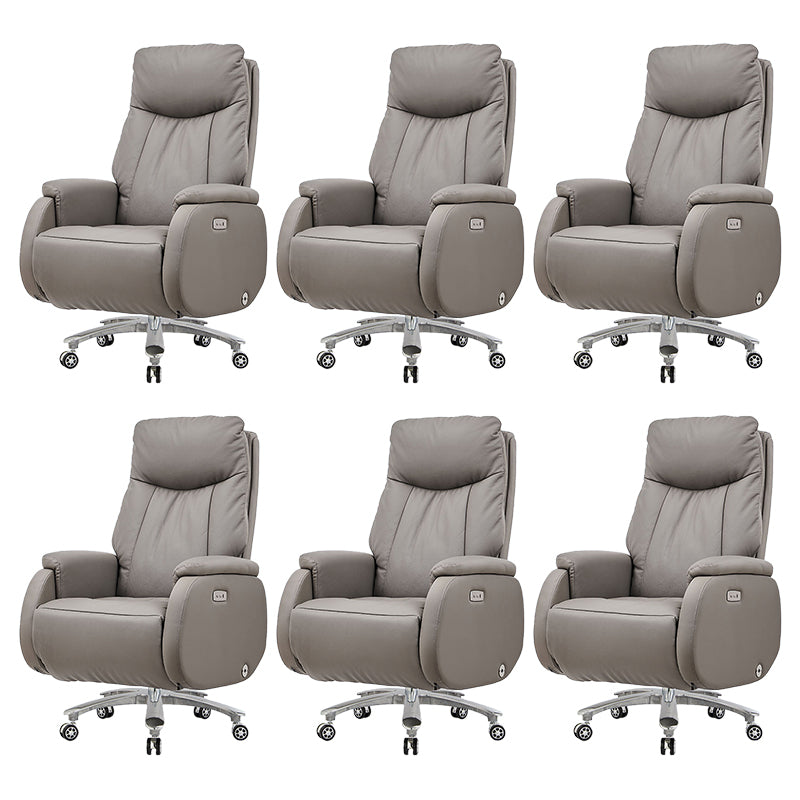 Chaise de bureau en simili cuir et cadre chromé, chaise pivotante à mécanisme d'inclinaison