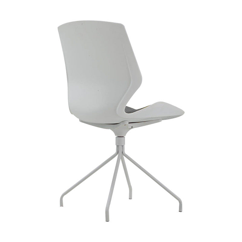 Modern No Wheels Desk Chair White Cotton Armless Office Chair Clearhalo 'furn' 'furn_office_chair' 'Furniture' 'Office Chairs' 'Office Furniture' 'office_chair' 5856459
