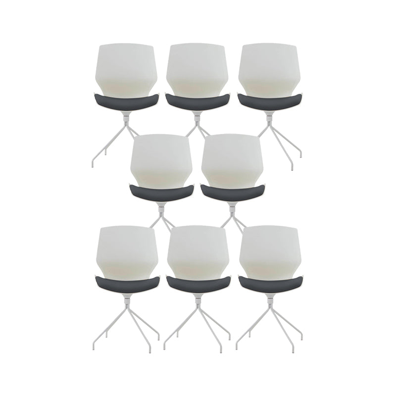 Modern No Wheels Desk Chair White Cotton Armless Office Chair 8 Piece Set Clearhalo 'furn' 'furn_office_chair' 'Furniture' 'Office Chairs' 'Office Furniture' 'office_chair' 5856462