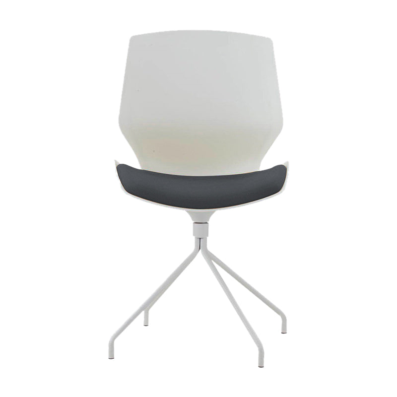 Modern No Wheels Desk Chair White Cotton Armless Office Chair Clearhalo 'furn' 'furn_office_chair' 'Furniture' 'Office Chairs' 'Office Furniture' 'office_chair' 5856463