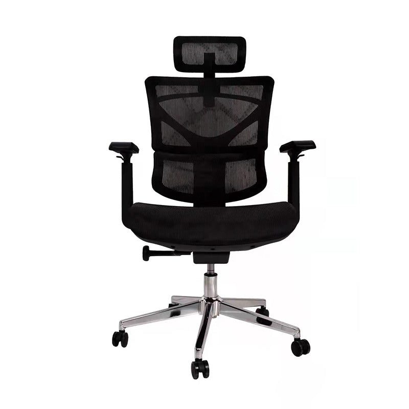 Contemporary Arm Chair Adjustable Seat Height Office Chair Pillow Included Black 1 Piece Without Footrest Clearhalo 'furn' 'furn_office_chair' 'Furniture' 'Office Chairs' 'Office Furniture' 'office_chair' 5856544